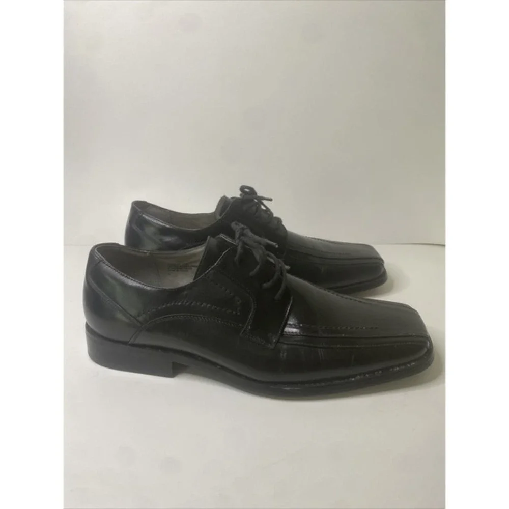 STACY ADAMS LEATHER DRESS SHOE GALLAGHER SZ 11M (23274-01)‎ BLACK VERY GOOD